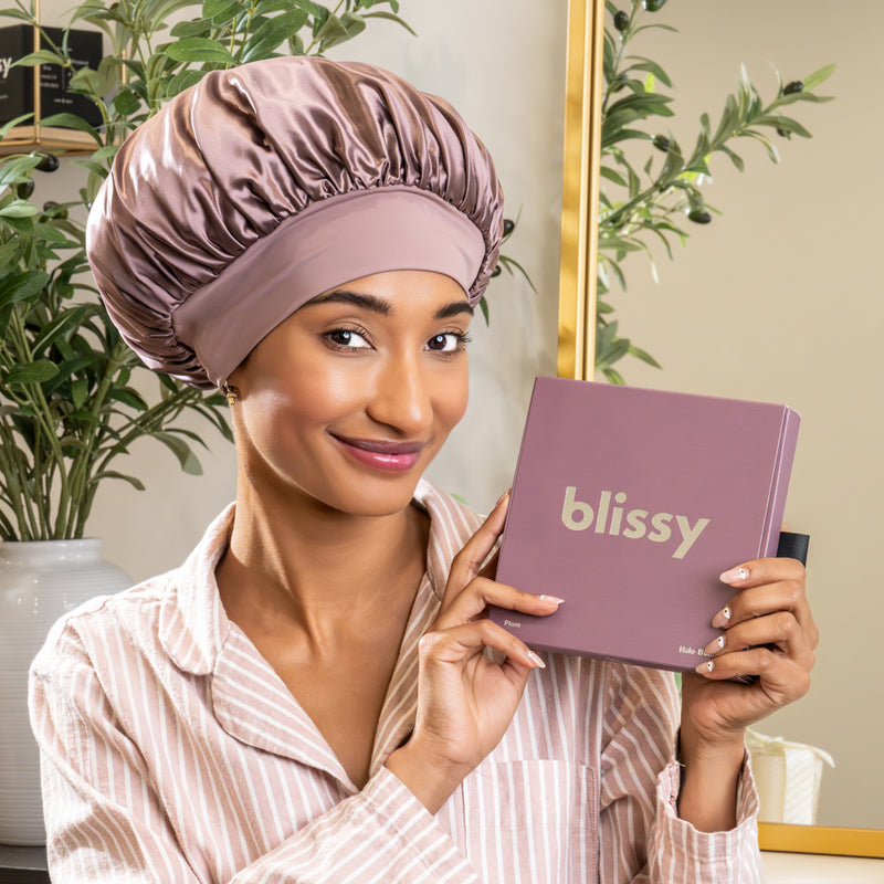 Blissy Mulberry Silk Blissy Halo Bonnet ā Plum