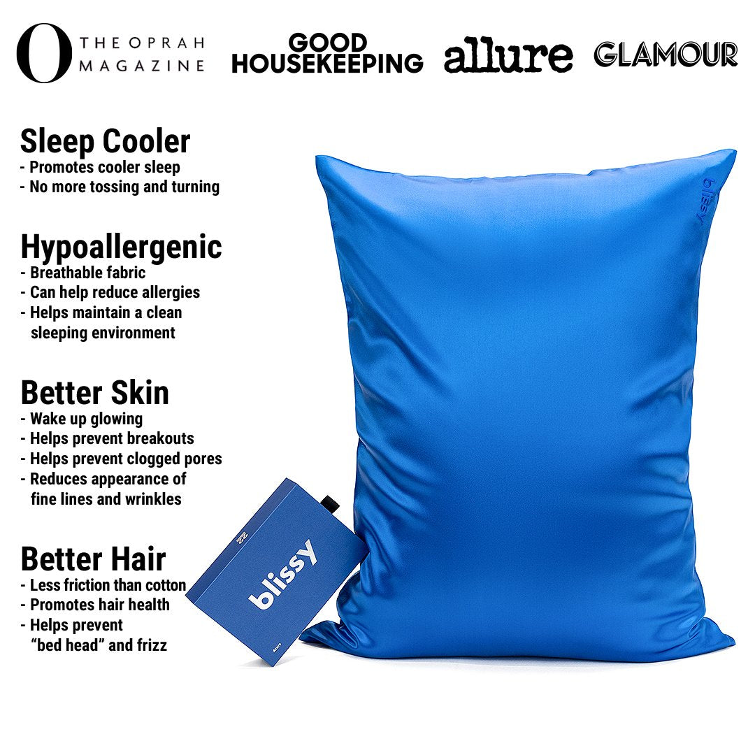Azure Mulberry Silk Pillowcase – Blissy King