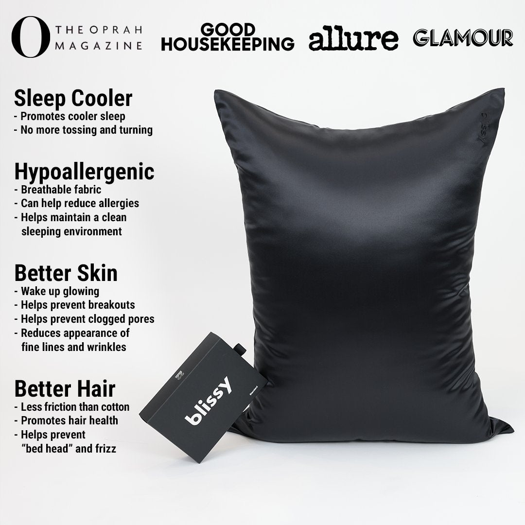 Black Mulberry Silk Pillowcase – Blissy King