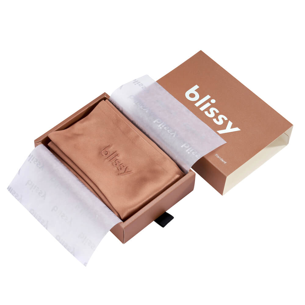 Cinnamon Pillowcase Close-Up – Blissy 22 Momme Silk
