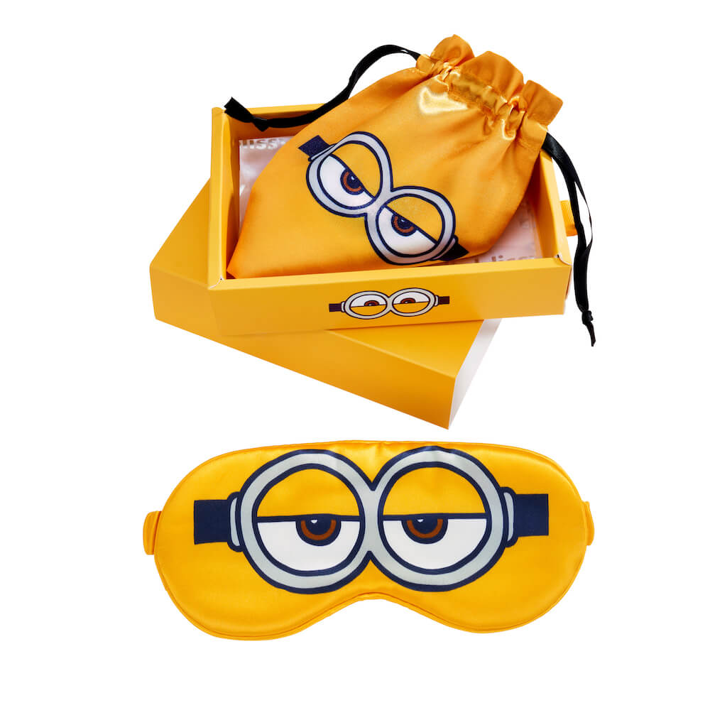 Blissy Sleepyhead Minion Silk Sleep Mask Detail –