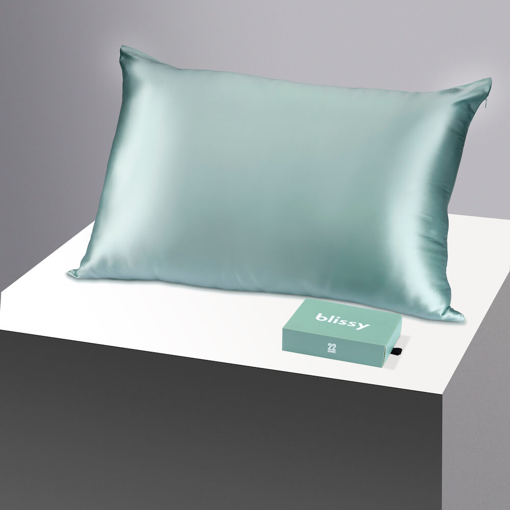 Blissy Queen Mint Pillowcase – 22 Momme Mulberry Silk, 100% Silk