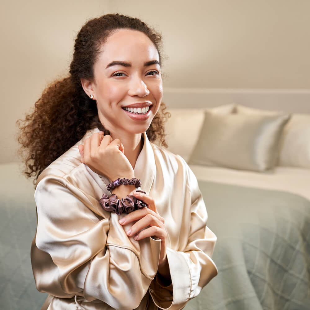 Plum Blissy Skinny Scrunchies – Blissy Premium Silk