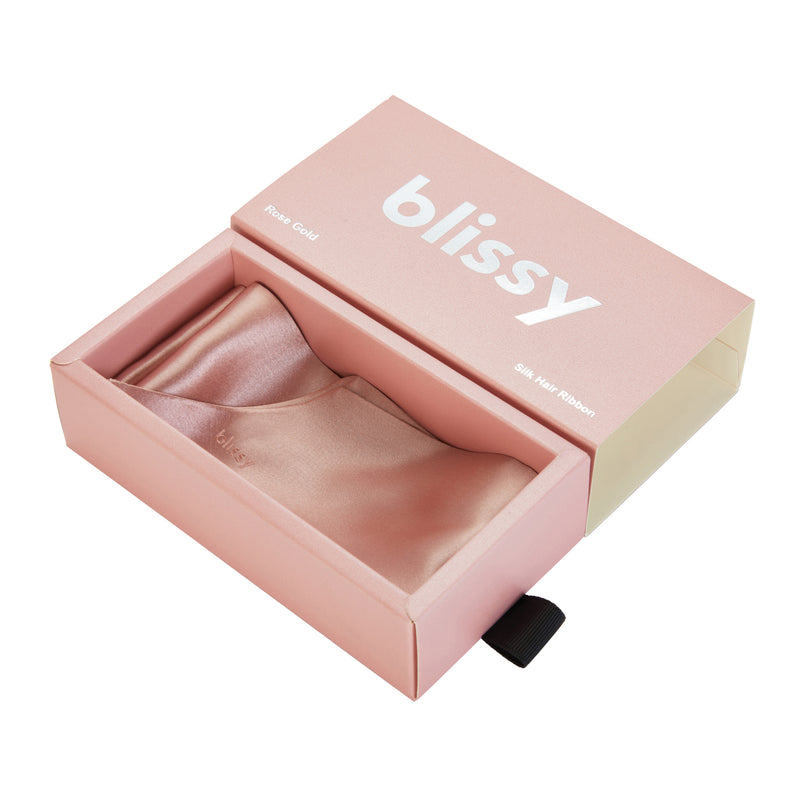 Blissy Hair Ribbon - Rose Gold - Blissy Rose Gold Blissy Hair Ribbon – 22 Momme Mulberry Silk, 100% Silk