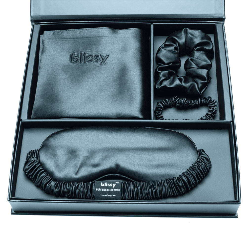 Blissy Ash Blue Silk Blissy Dream Set Detail – King