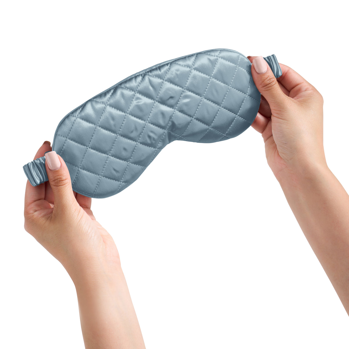 Ash Blue Sleep Mask Close-Up – Blissy 22 Momme Silk