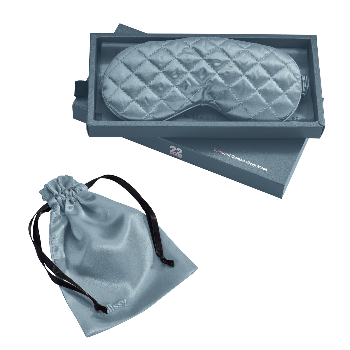 Ash Blue Mulberry Silk Sleep Mask – Blissy