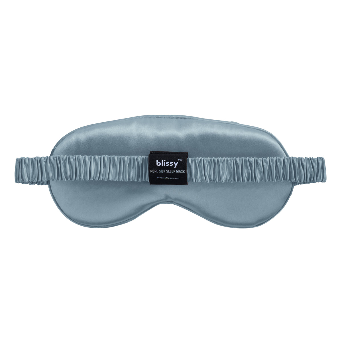 Blissy Ash Blue Silk Sleep Mask Detail –