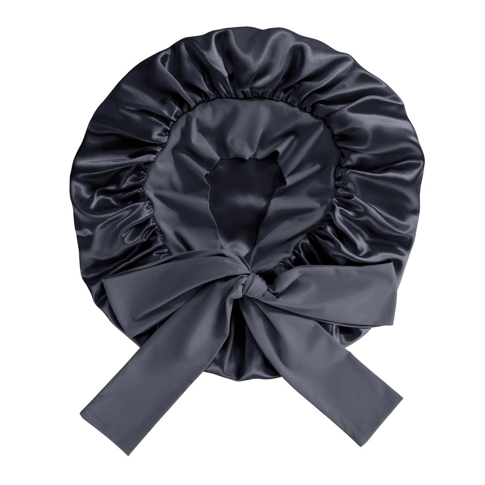 Blissy Mulberry Silk Blissy Bow Bonnet – Black