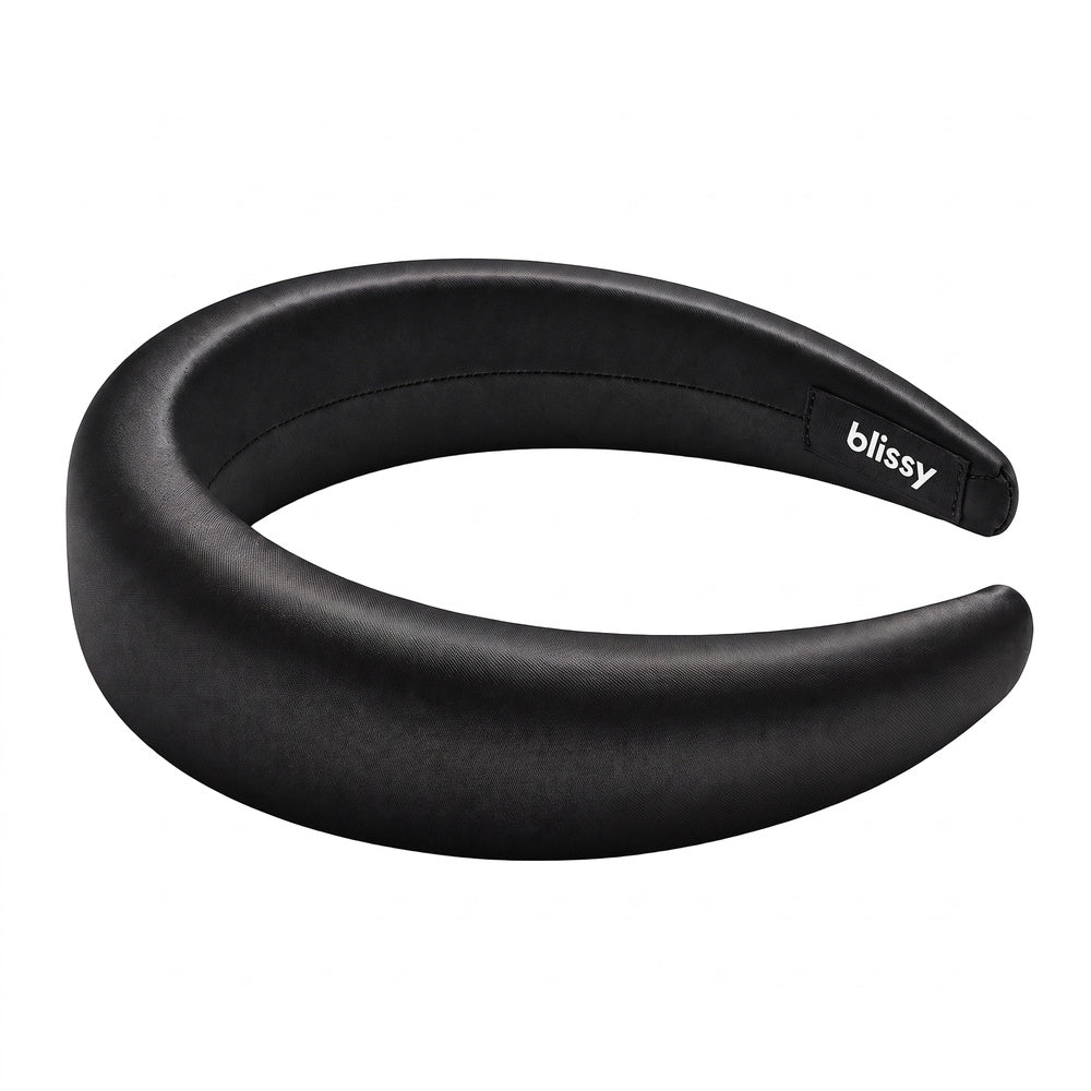 Blissy Black Hoop Headband – 22 Momme Mulberry Silk, 100% Silk