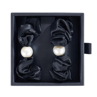 Blissy Pearl Scrunchies - Black