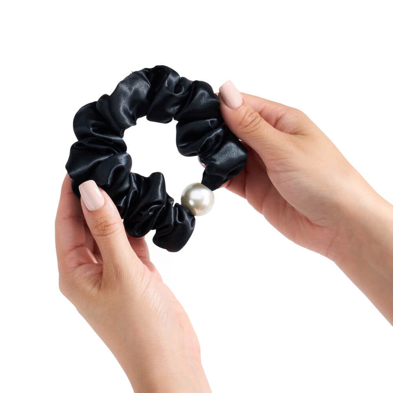 Blissy Pearl Scrunchies - Black