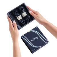 Blissy Petite Pearl Scrunchies - Black