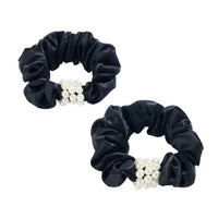 Blissy Petite Pearl Scrunchies - Black