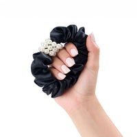 Blissy Petite Pearl Scrunchies - Black