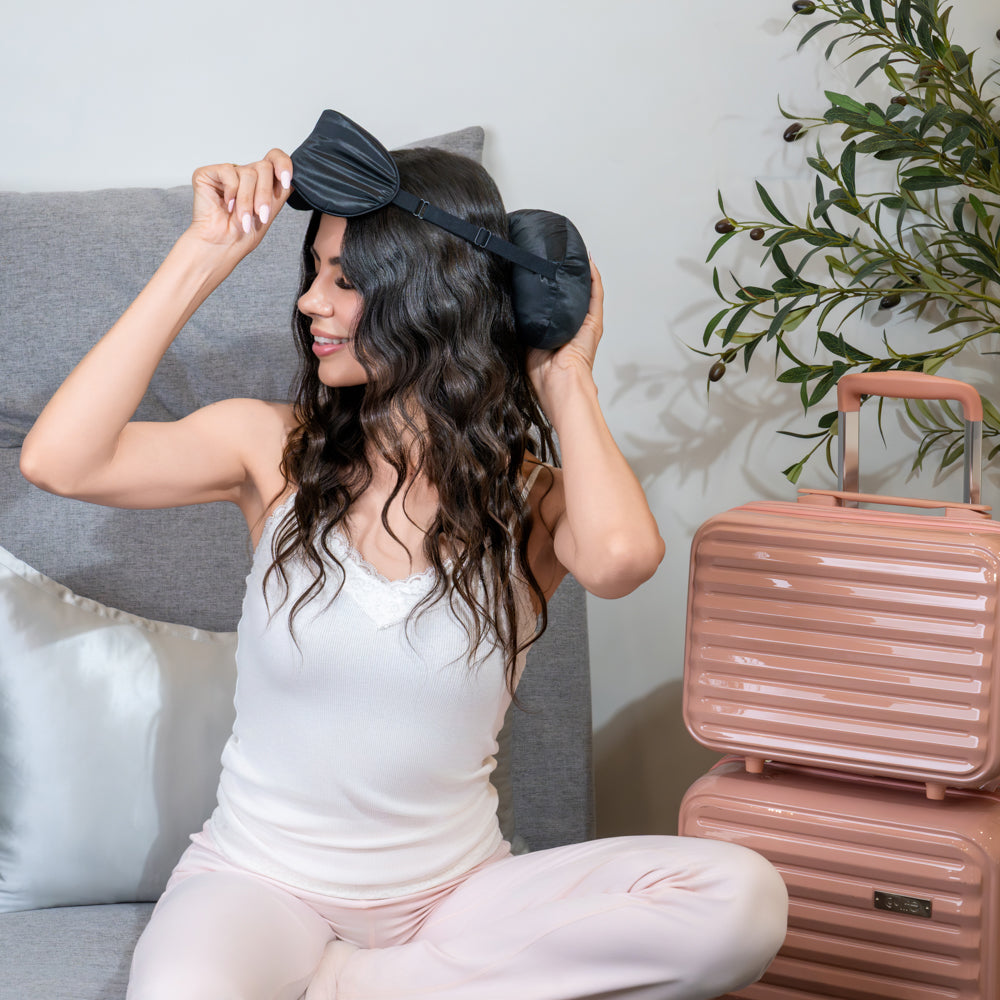Sleep Mask & Travel Pillow - Black