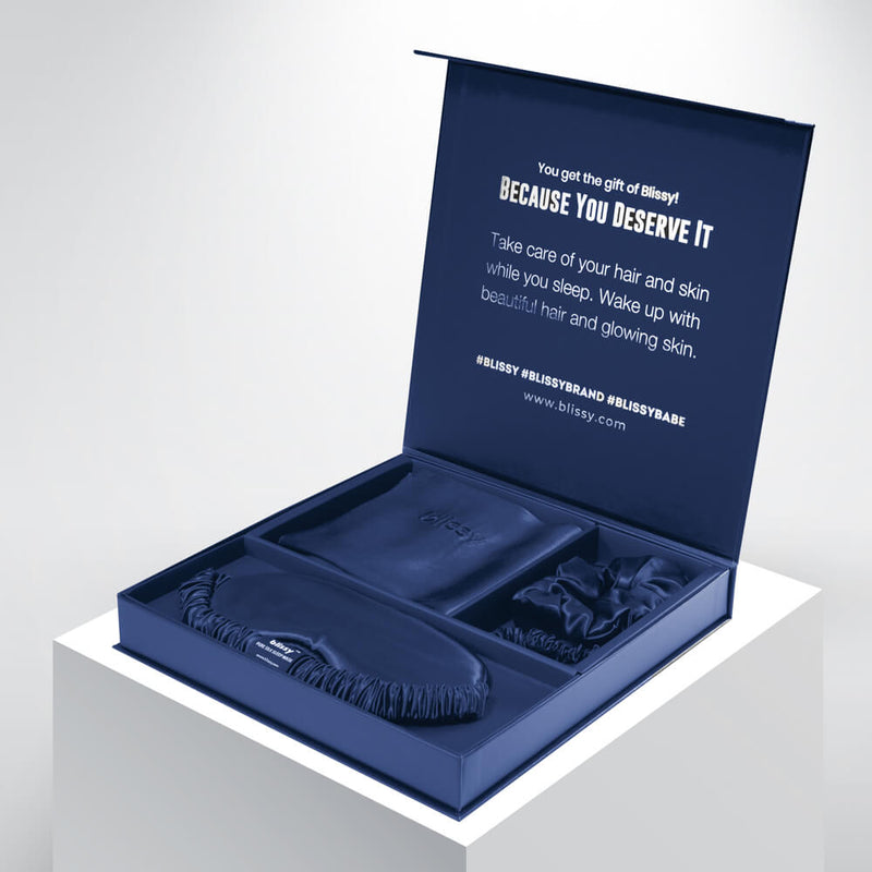 Blissy Dream Set - Blue - Standard - Blissy Mulberry Silk Blissy Dream Gift Set – 100% Mulberry Silk