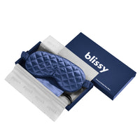 Blissy Blue Silk Sleep Mask Detail –