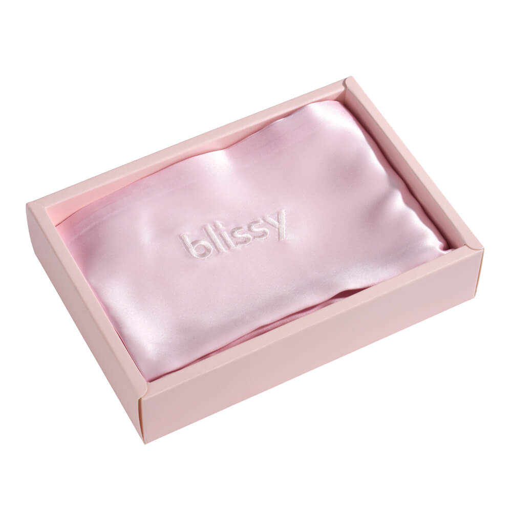 Blissy King Blush Pillowcase Lifestyle – Mulberry Silk