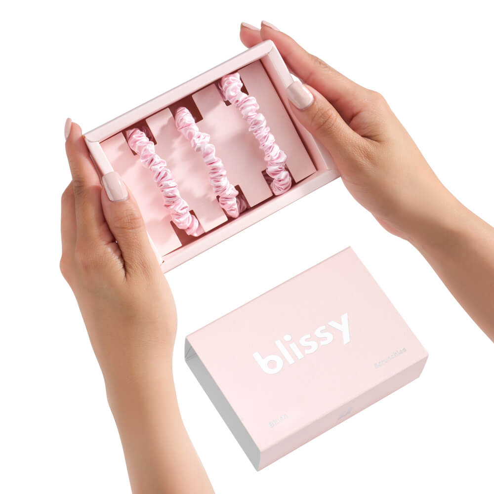 Blush Mulberry Silk Blissy Skinny Scrunchies – Blissy