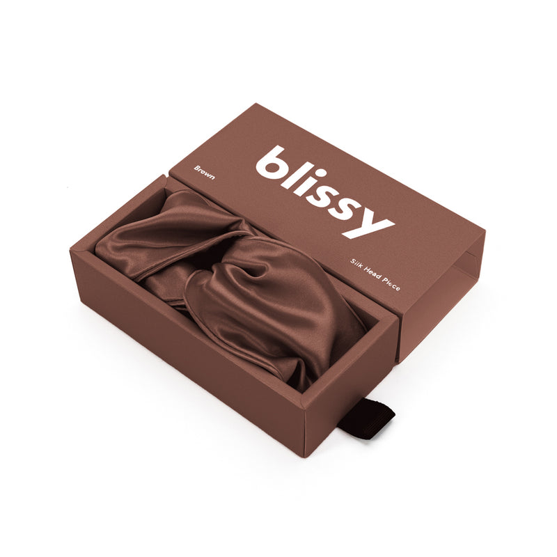 Blissy Head Piece - Chocolate - Blissy Chocolate Blissy Head Piece – 22 Momme Mulberry Silk, 100% Silk