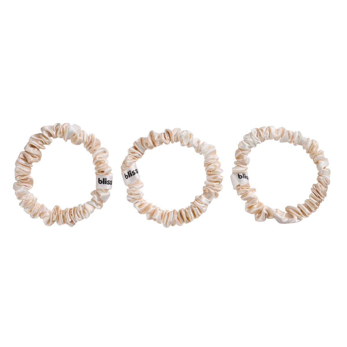 Blissy Mulberry Silk Blissy Skinny Scrunchies – Champagne Marble