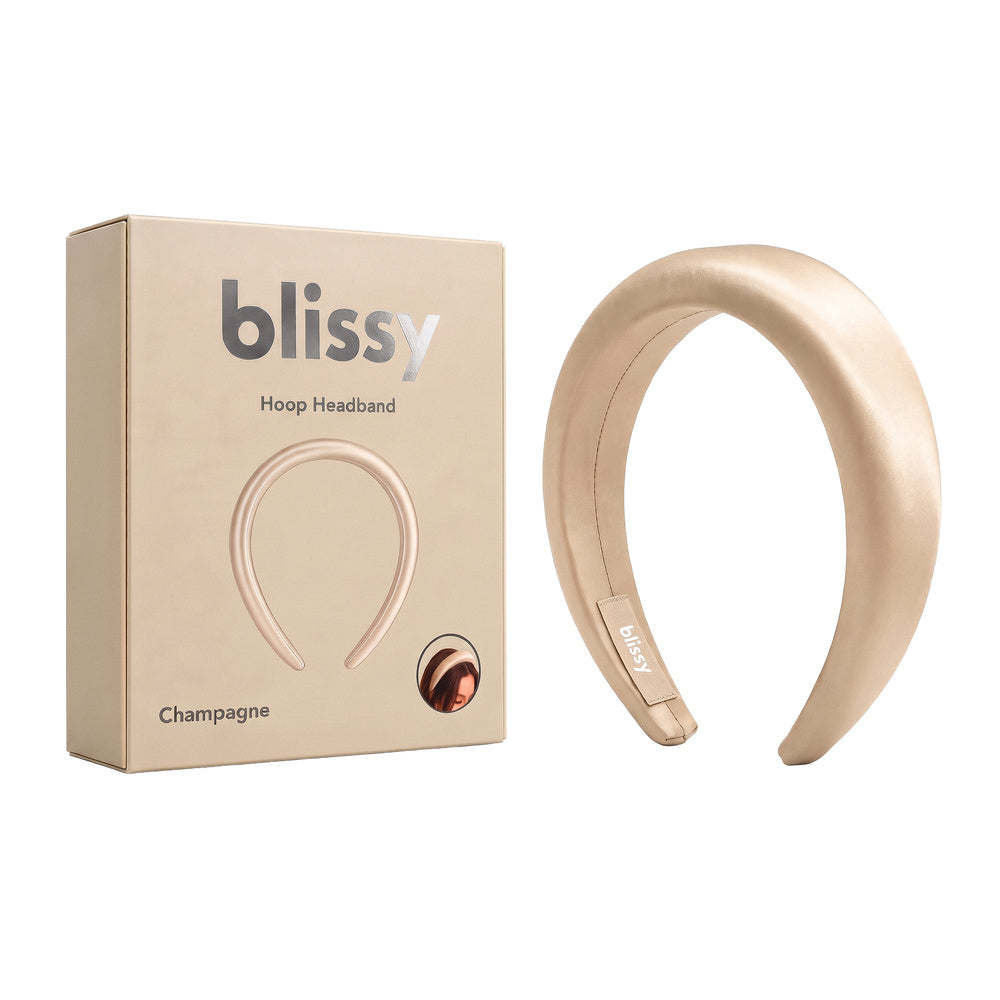 Blissy Champagne Hoop Headband – 22 Momme Mulberry Silk, 100% Silk