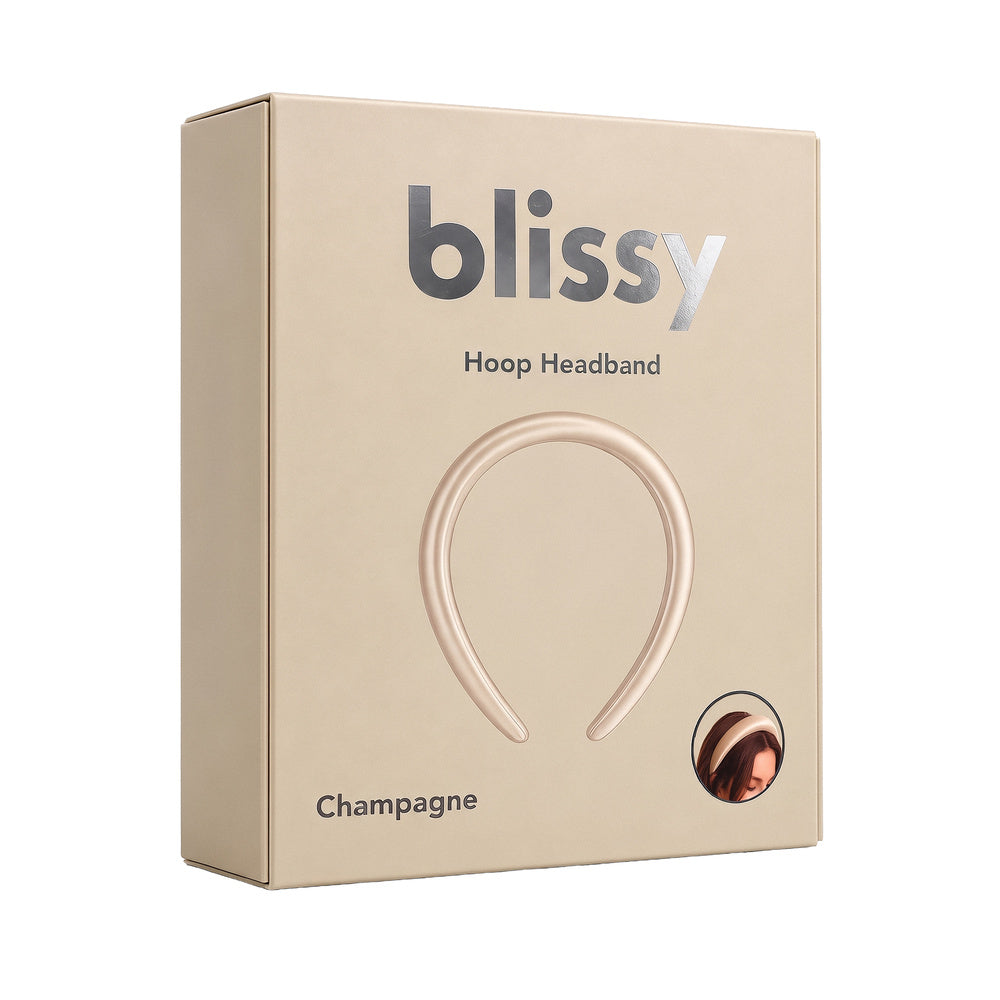 Blissy Champagne Hoop Headband – 22 Momme Mulberry Silk, 100% Silk
