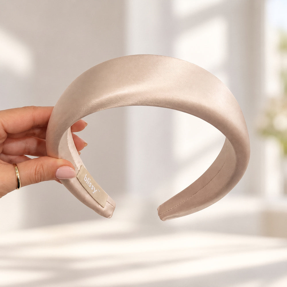 Blissy Champagne Hoop Headband – 22 Momme Mulberry Silk, 100% Silk