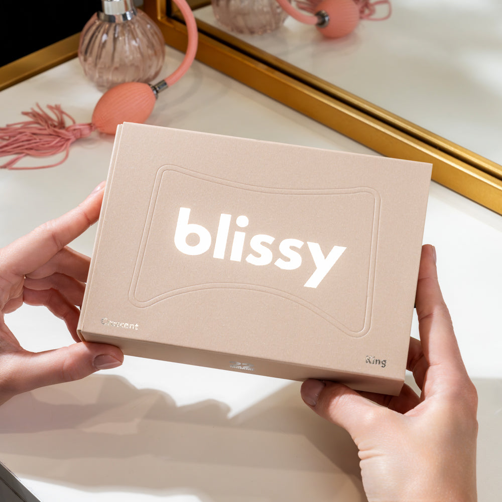 Queen Champagne Crescent Pillowcase – Blissy Premium Silk