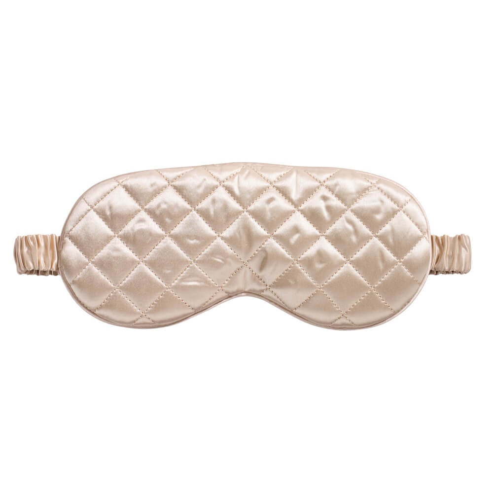 Champagne Sleep Mask Close-Up – Blissy 22 Momme Silk