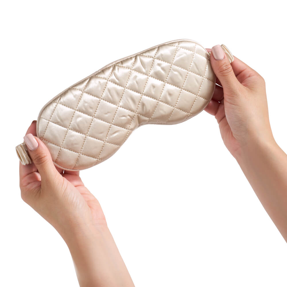 Champagne Sleep Mask Close-Up – Blissy 22 Momme Silk