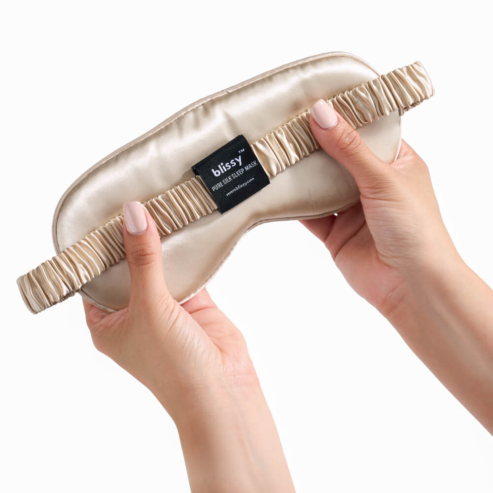 Blissy Mulberry Silk Sleep Mask – Champagne