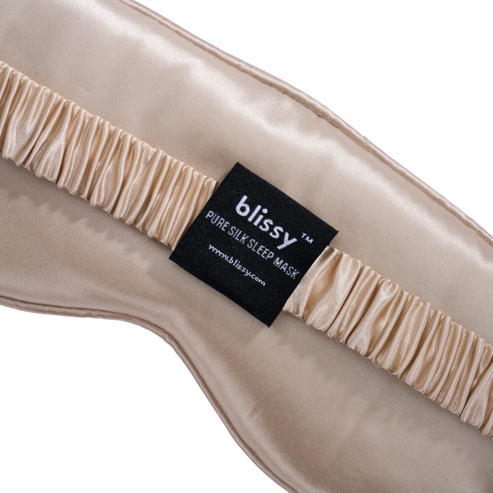Blissy Champagne Silk Sleep Mask Detail –