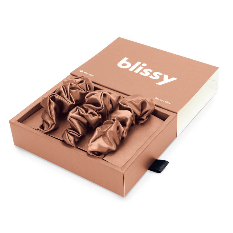 Blissy Scrunchies - Cinnamon - Blissy Cinnamon Blissy Scrunchies – 22 Momme Mulberry Silk, 100% Silk