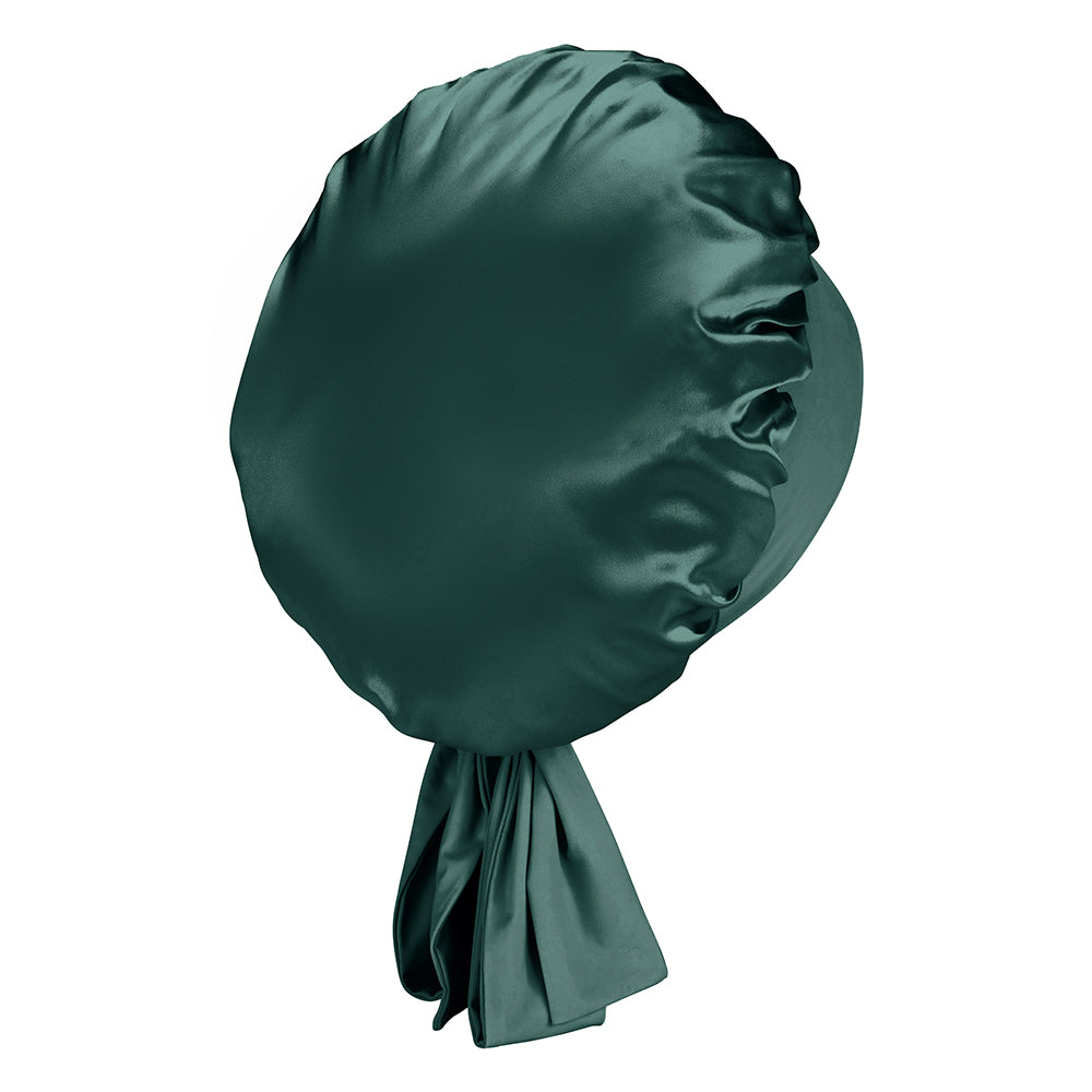 Blissy Mulberry Silk Blissy Bow Bonnet – Emerald