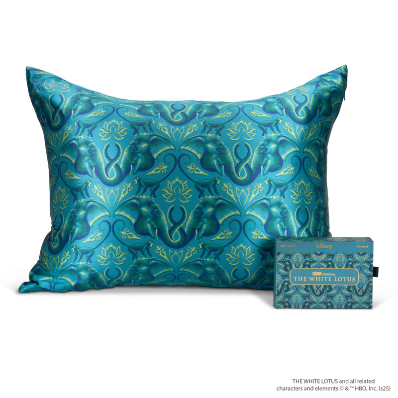 Pillowcase - White Lotus - Emerald Jungle - King