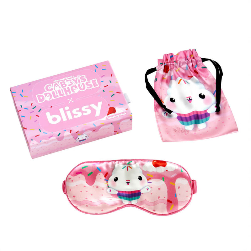 Sleep Mask - Gabby's Dollhouse - Cakey Cat - Blissy Gabby'S Dollhouse Sleep Mask – 22 Momme Mulberry Silk, 100% Silk