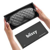 Grey Sleep Mask Close-Up – Blissy 22 Momme Silk