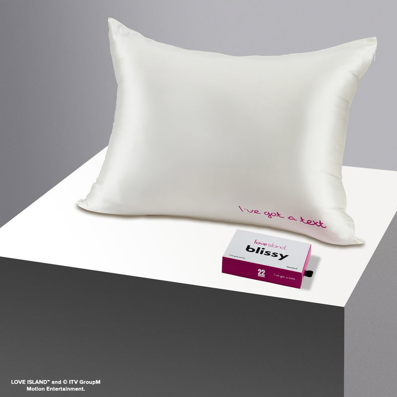 Pillowcase - Love Island™ - I've Got a Text - Standard - Blissy King Love Island™ Pillowcase – 22 Momme Mulberry Silk, 100% Silk