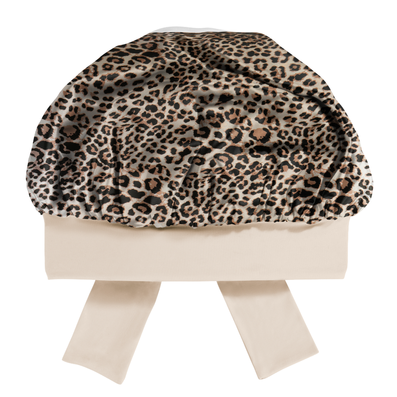 Blissy Leopard Blissy Bow Bonnet Lifestyle – Mulberry Silk