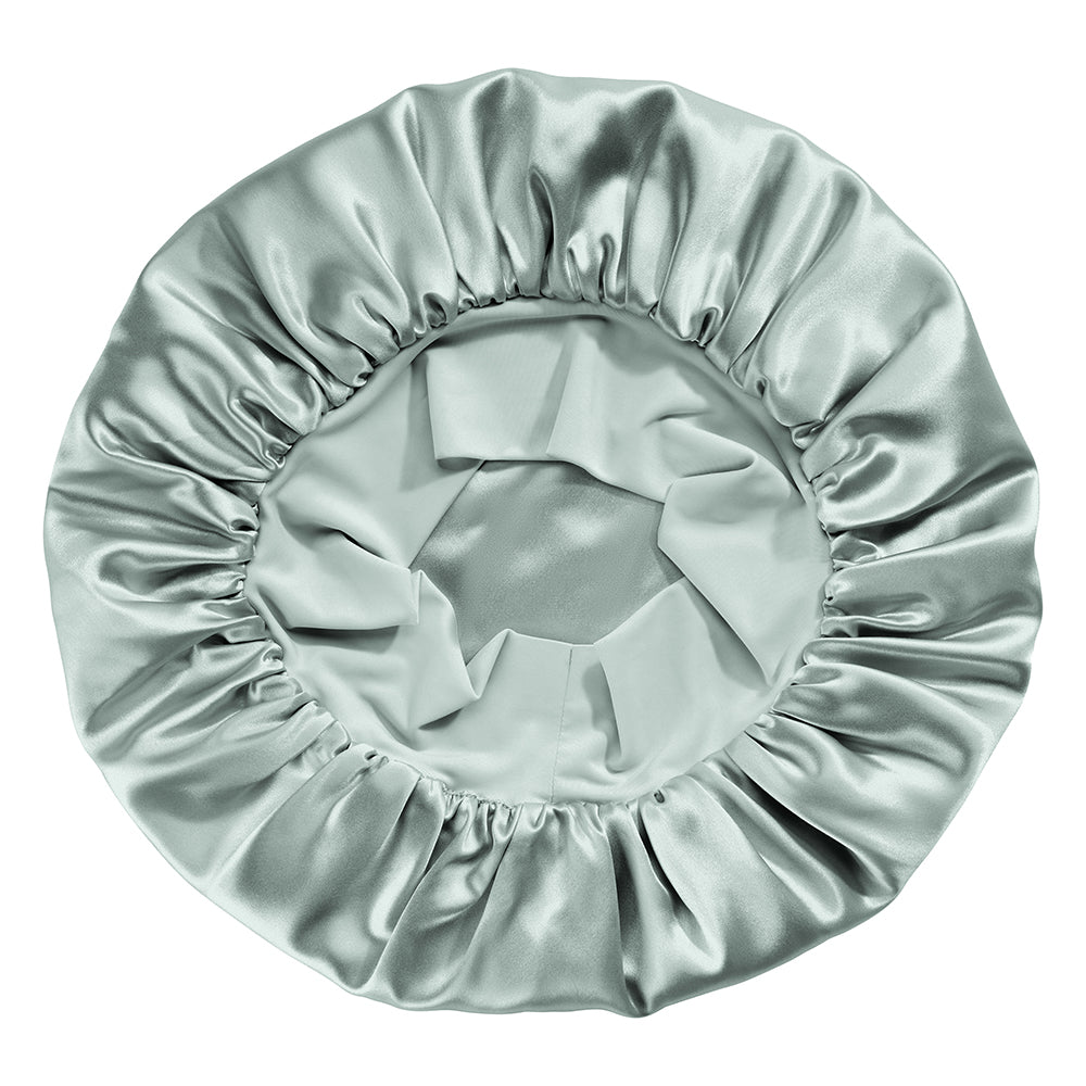 Matcha Blissy Halo Bonnet Close-Up – Blissy 22 Momme Silk