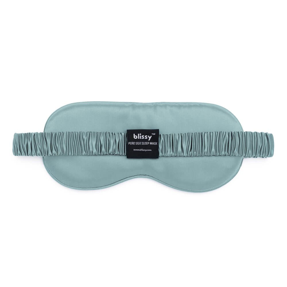 Blissy Mint Silk Sleep Mask Detail –