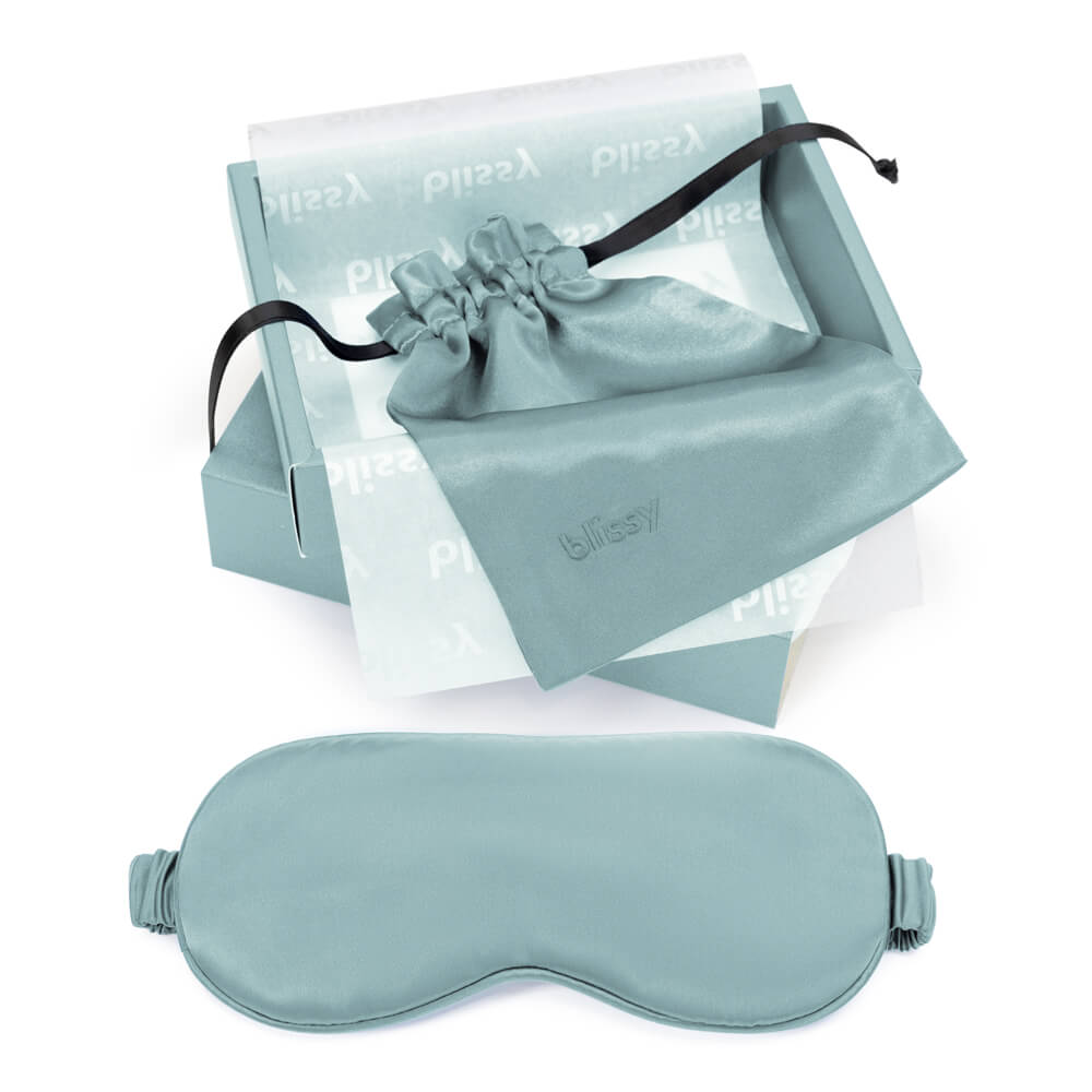 Mint Sleep Mask Close-Up – Blissy 22 Momme Silk