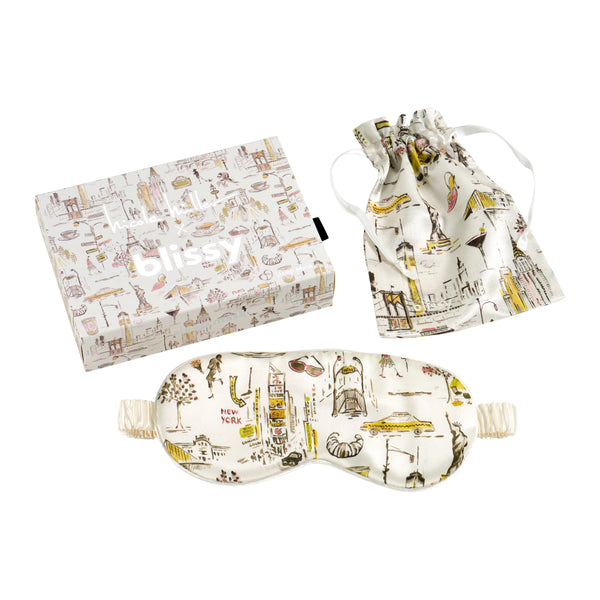 Blissy Ny To Paris Sleep Mask – 22 Momme Mulberry Silk, 100% Silk