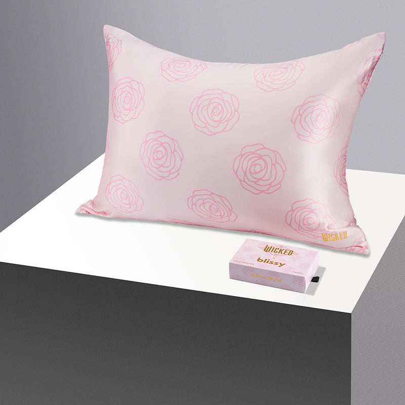 Pillowcase - Wicked - Perfectly Pink - Standard - Blissy King Wicked Pillowcase – 22 Momme Mulberry Silk, 100% Silk