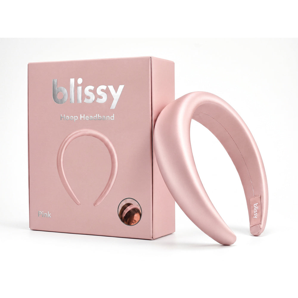 Blissy Pink Hoop Headband – 22 Momme Mulberry Silk, 100% Silk