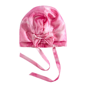 Blissy Junior Bow Bonnet - Pink Tie Dye