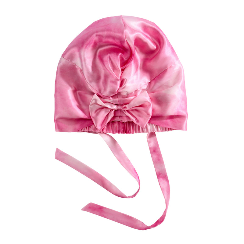 Blissy Junior Bow Bonnet - Pink Tie Dye