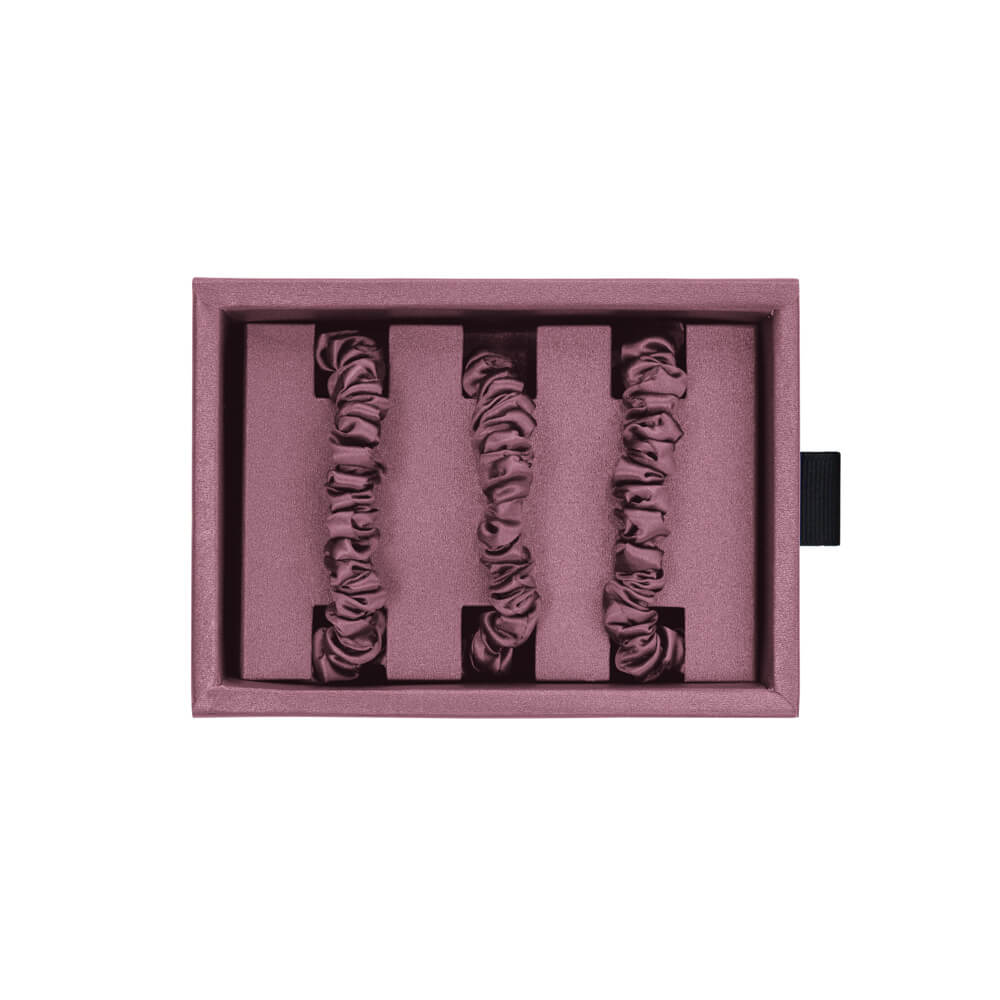 Blissy Plum Silk Blissy Skinny Scrunchies Detail –